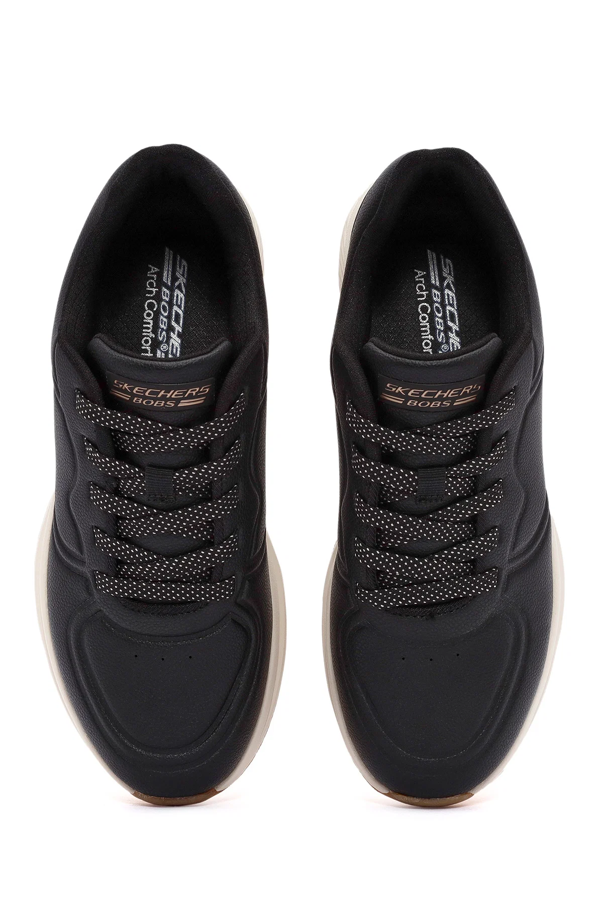 Skechers Kadın Siyah Bobs Arch Bağcıklı Kalın Tabanlı Deri Sneaker - Image 7