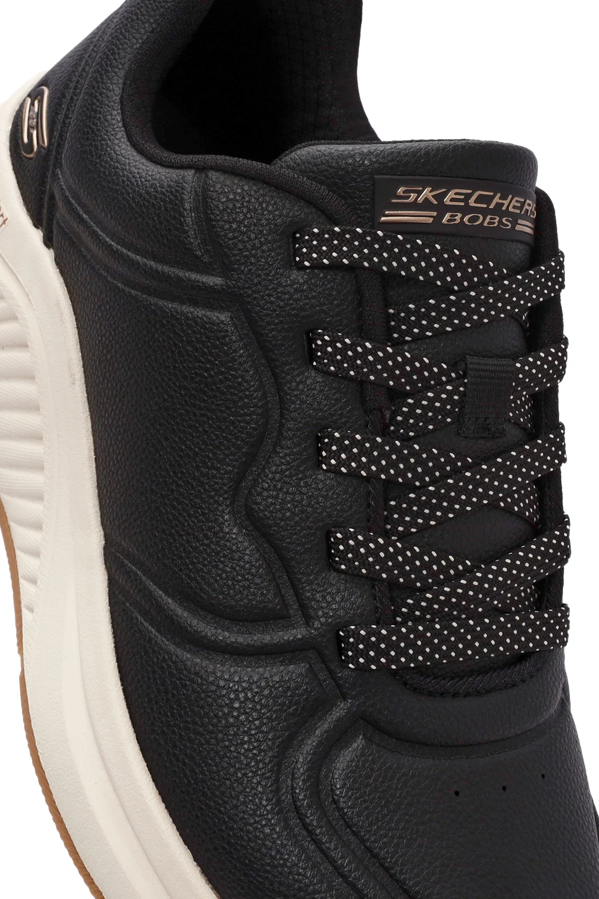Skechers Kadın Siyah Bobs Arch Bağcıklı Kalın Tabanlı Deri Sneaker - Image 9