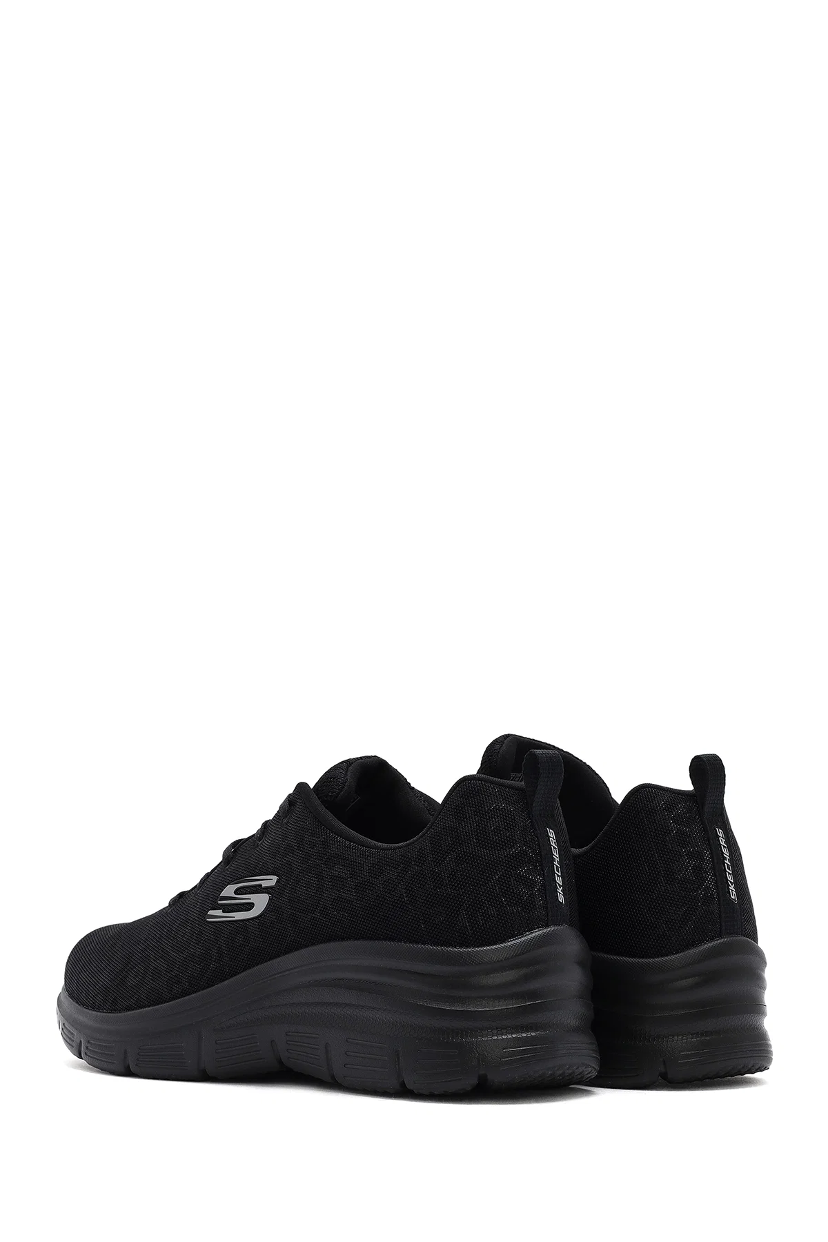 Skechers Kadın Siyah Fashion Fit Bağcıklı Kalın Tabanlı Kumaş Sneaker - Image 5