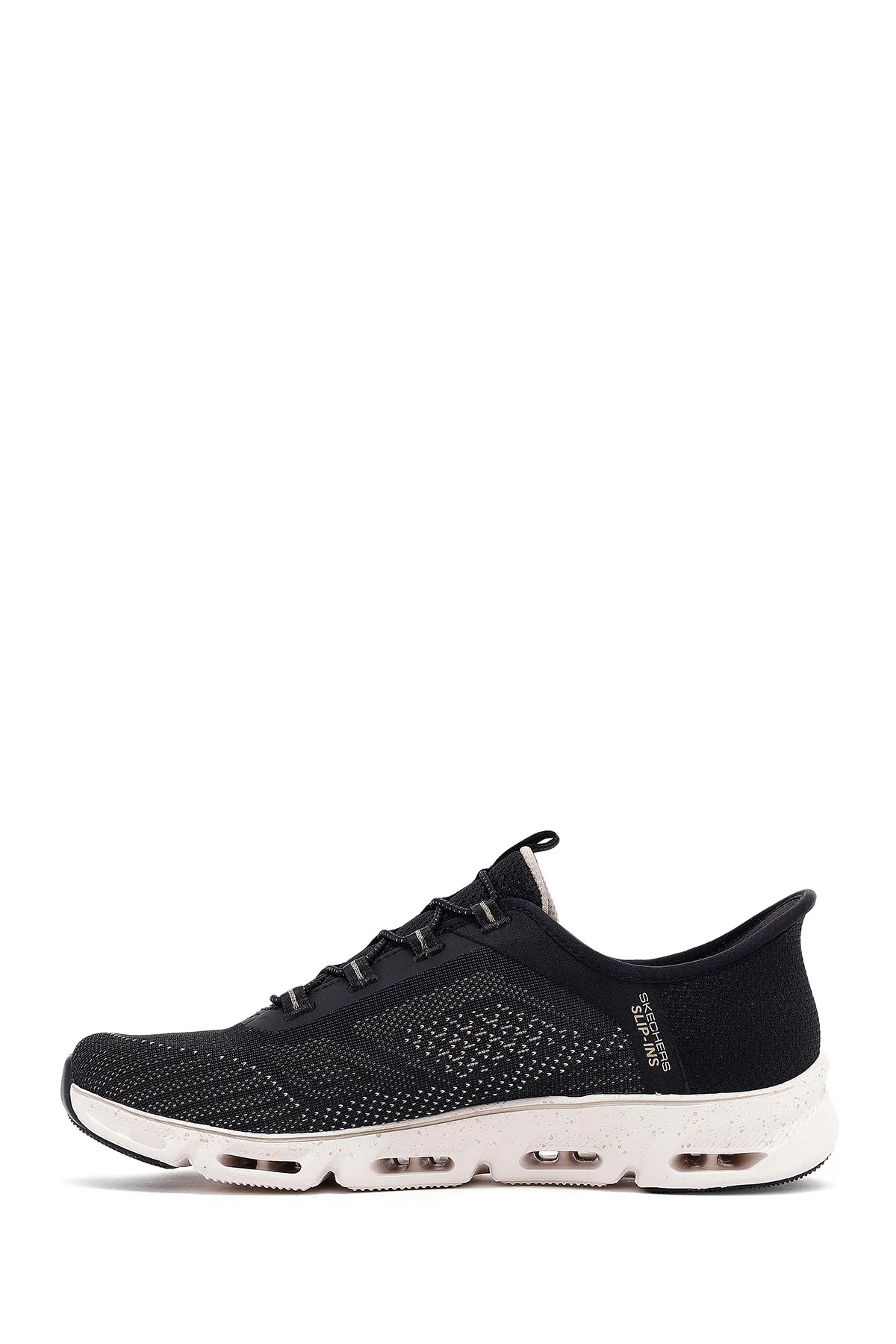 Skechers Kadın Siyah Glide Bağcıklı Kalın Tabanlı Kumaş Sneaker - Image 2