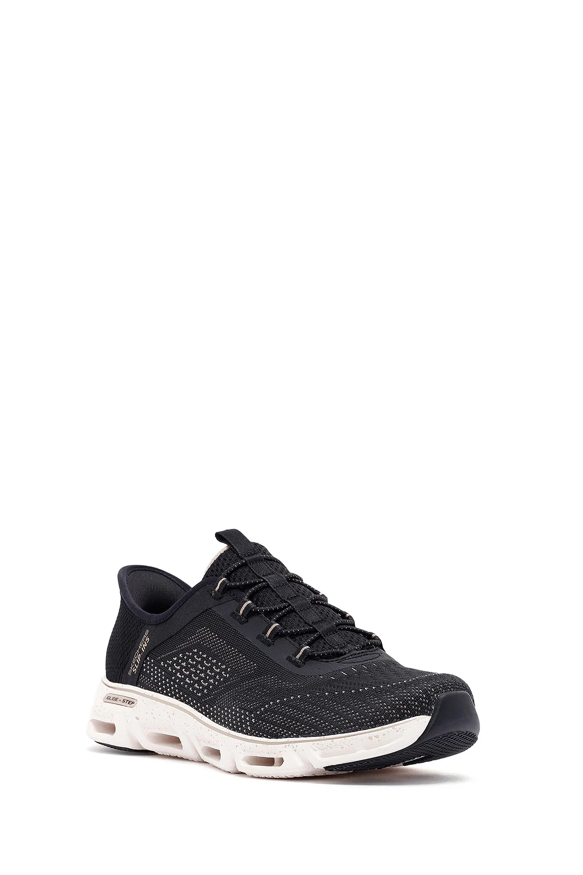 Skechers Kadın Siyah Glide Bağcıklı Kalın Tabanlı Kumaş Sneaker - Image 6