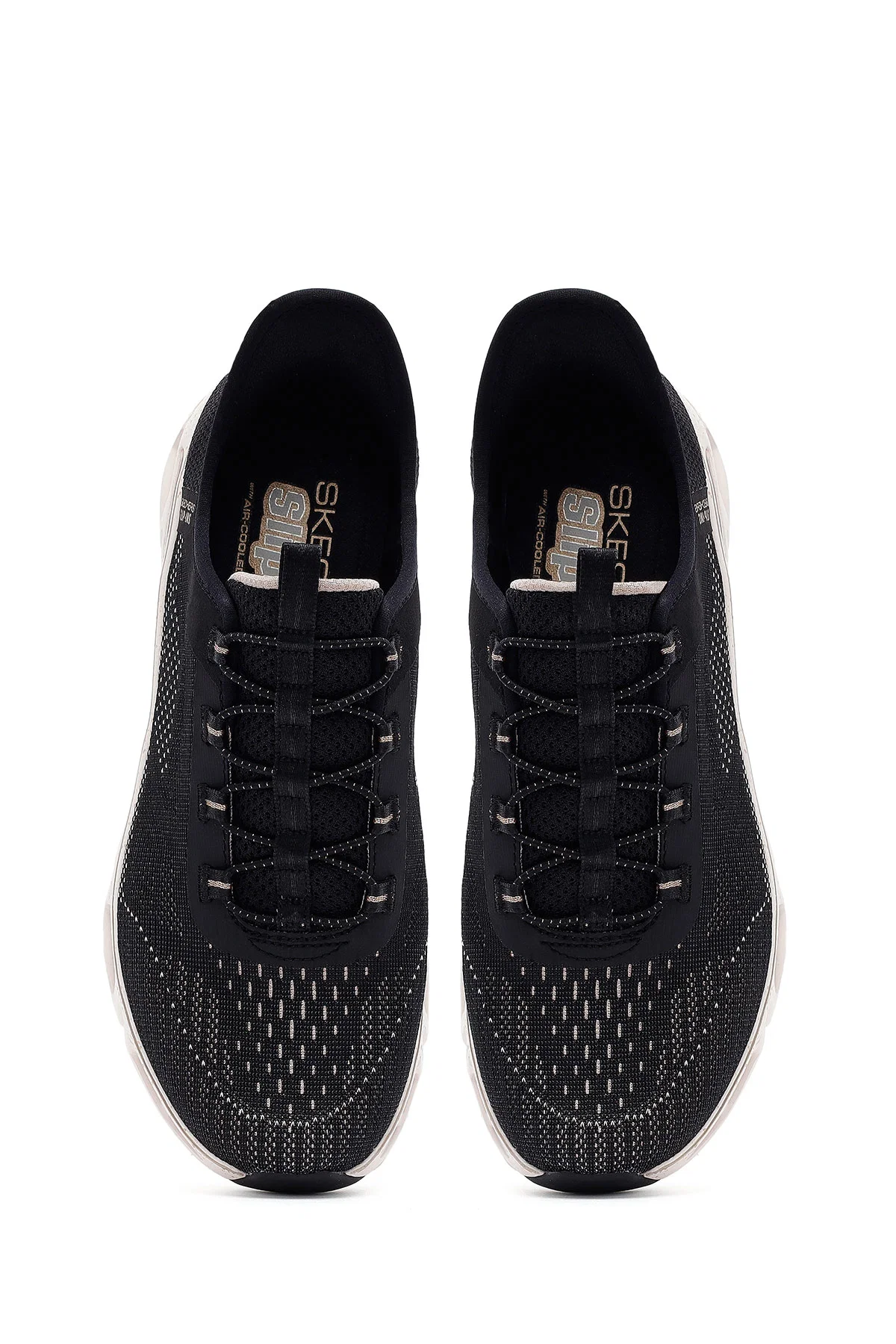 Skechers Kadın Siyah Glide Bağcıklı Kalın Tabanlı Kumaş Sneaker - Image 7