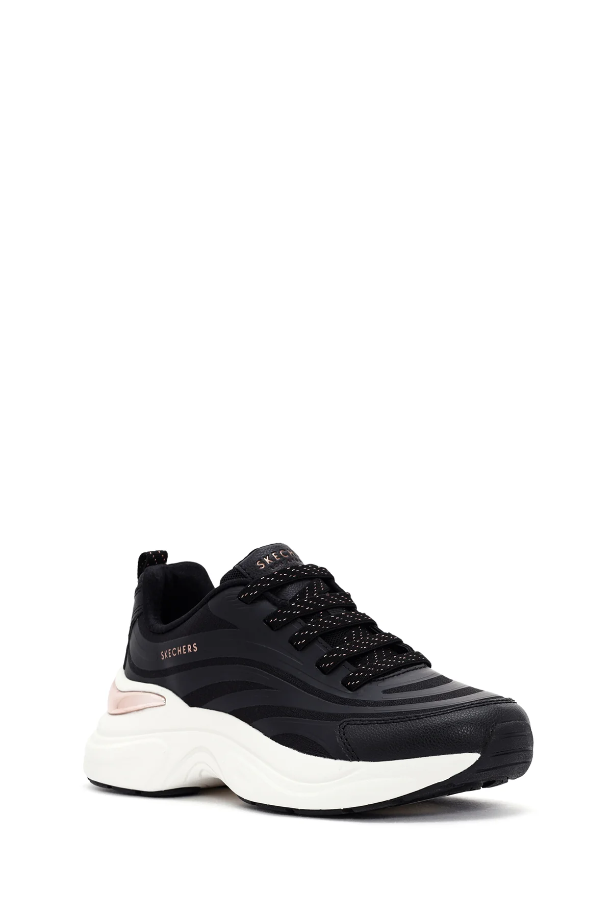 Skechers Kadın Siyah Hazel - Step N Flow Bağcıklı Kalın Tabanlı Sneaker - Image 6