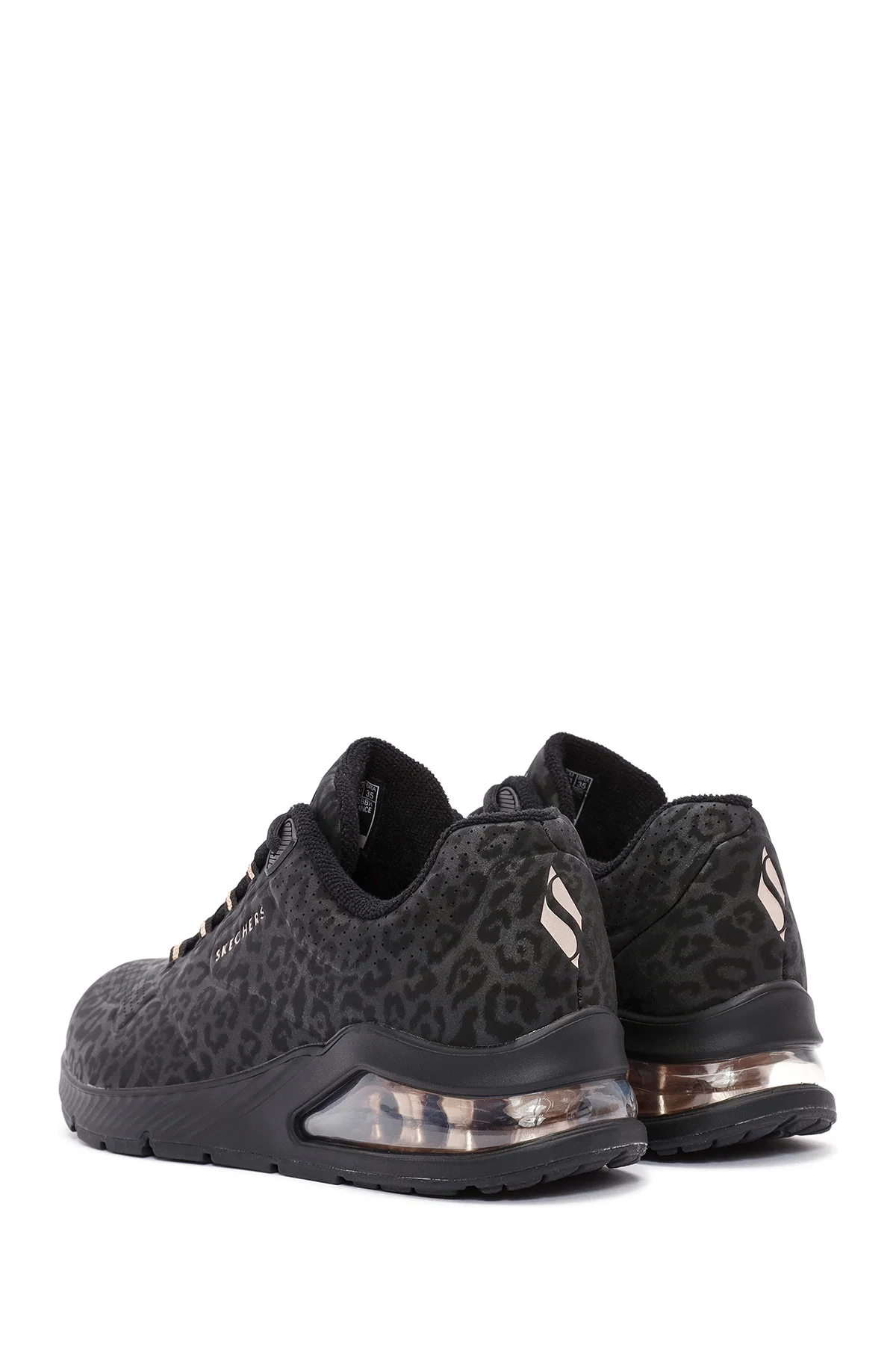 Skechers Kadın Siyah Leopar Desenli Bağcıklı Sneaker - Image 5
