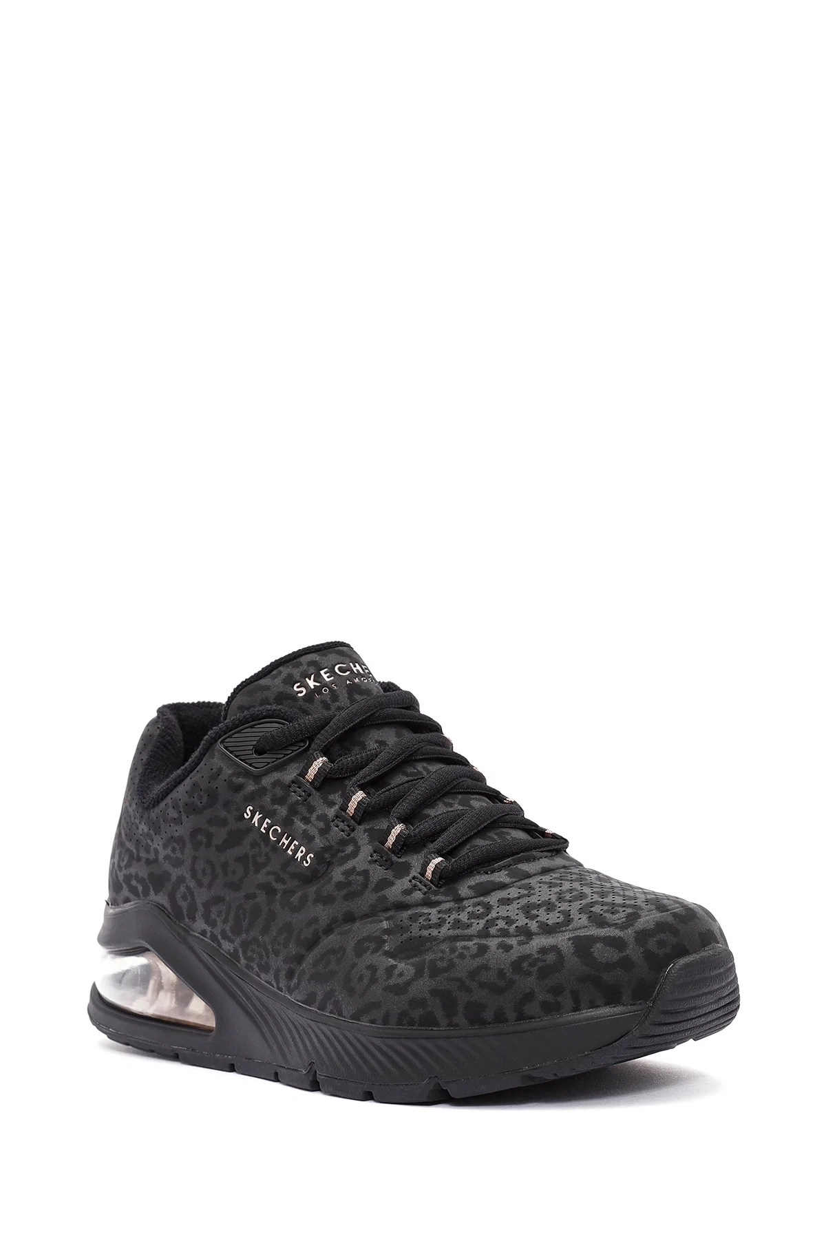 Skechers Kadın Siyah Leopar Desenli Bağcıklı Sneaker - Image 7