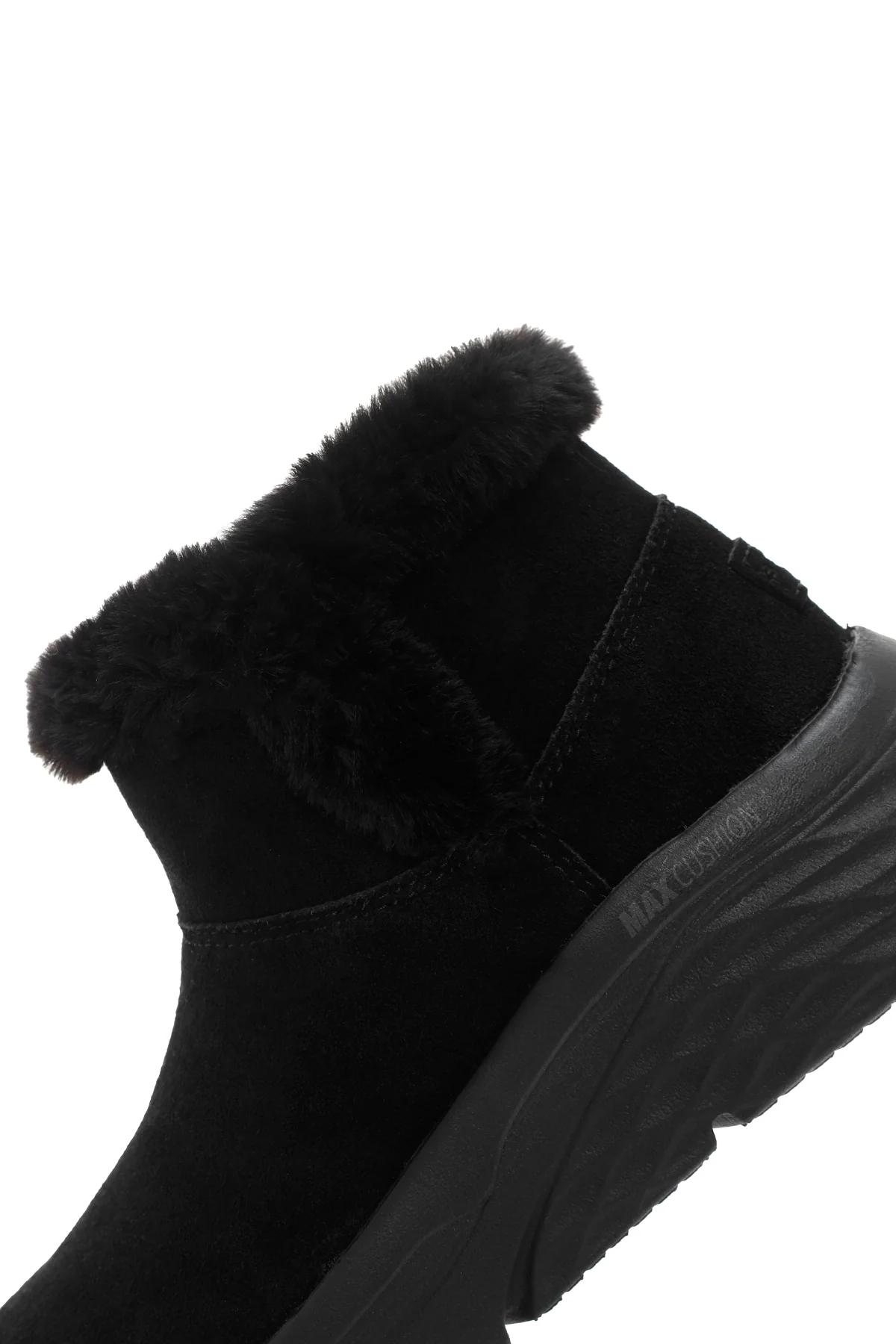 Skechers Kadın Siyah Max Cushioning Süet Deri Kalın Tabanlı Casual Bot - Image 7