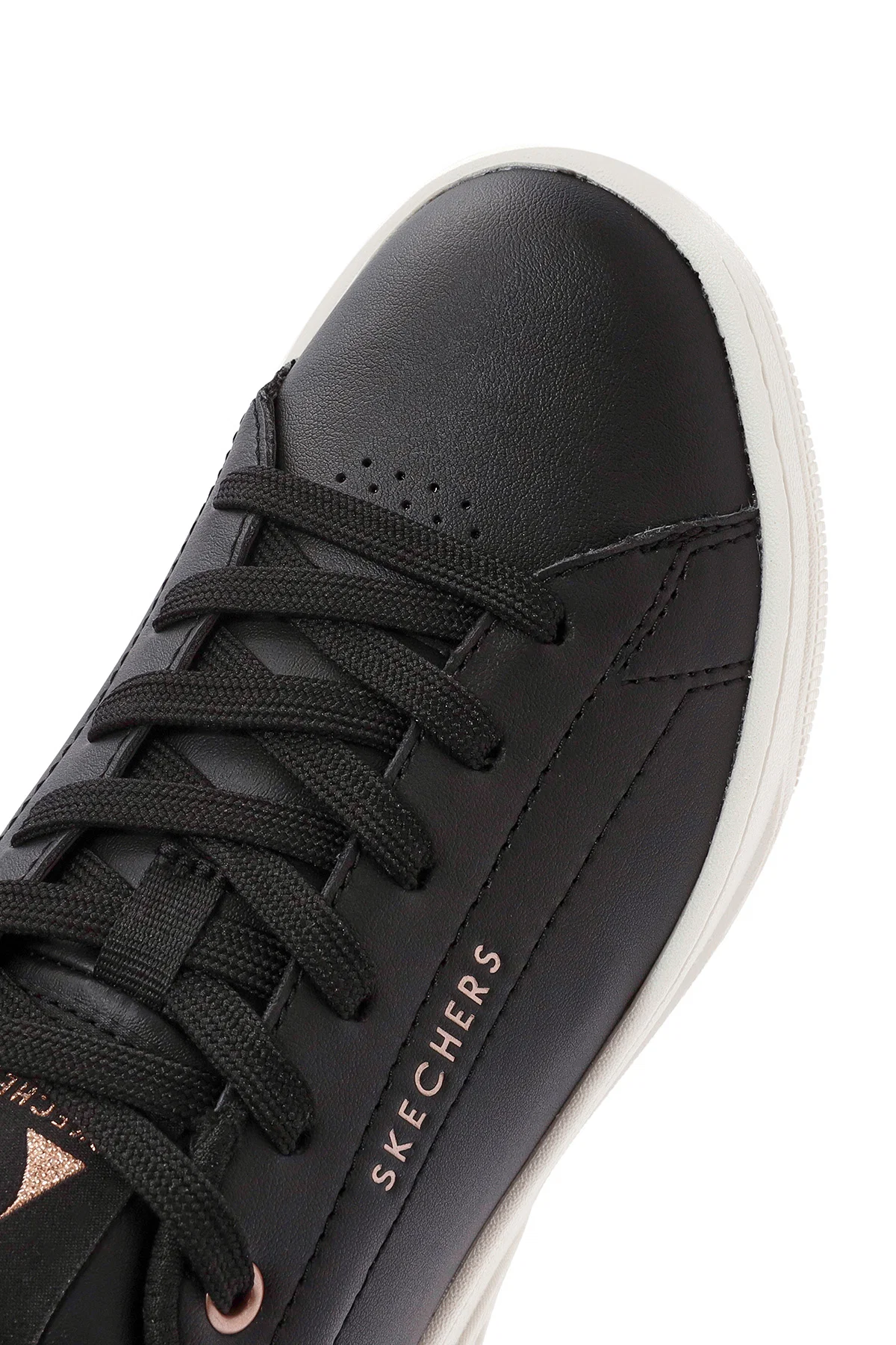 Skechers Kadın Siyah Uno Court Bağcıklı Kalın Tabanlı Deri Sneaker - Image 9
