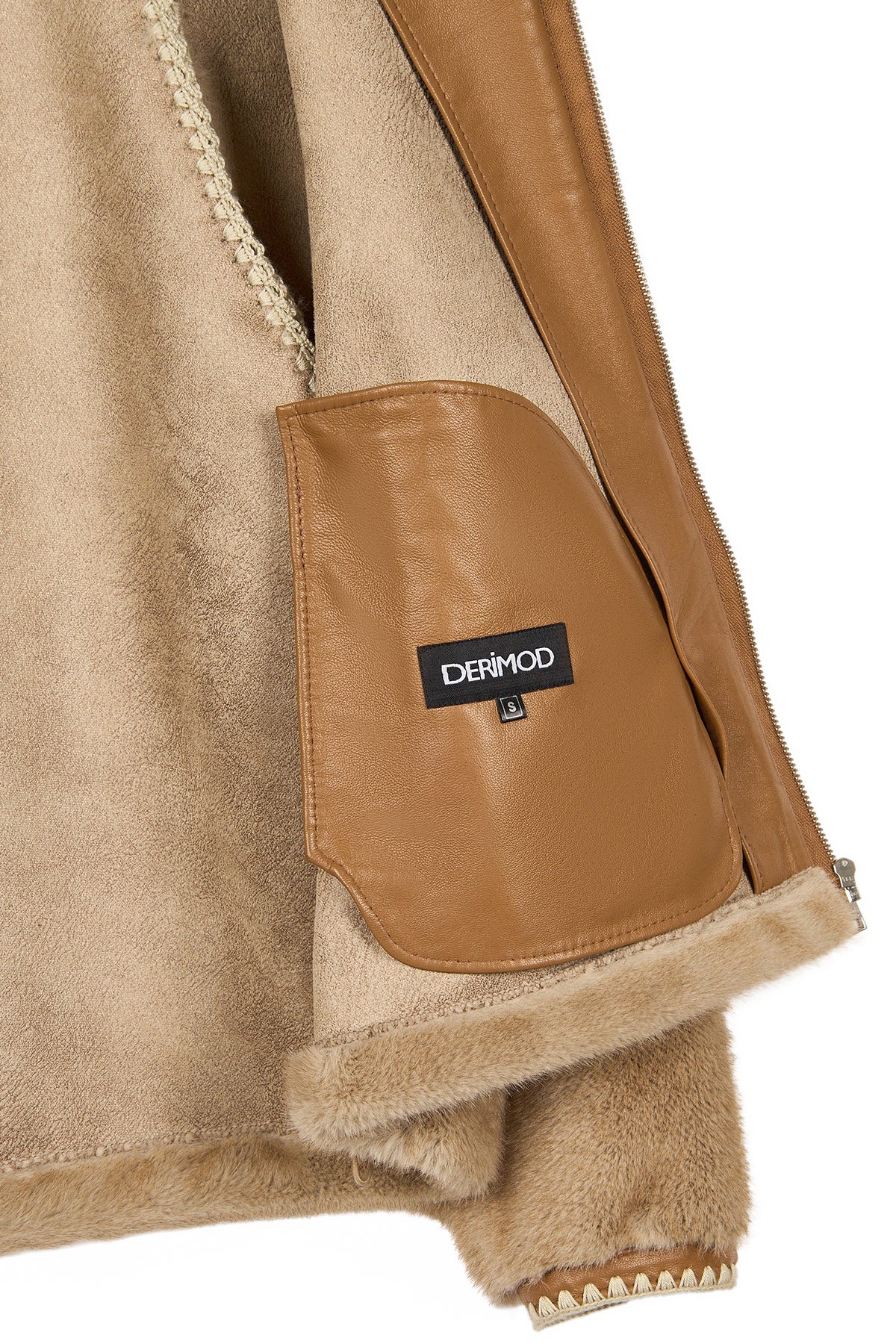 St-Moritz Kadın Bej Oversize Teddy Mont - Image 11