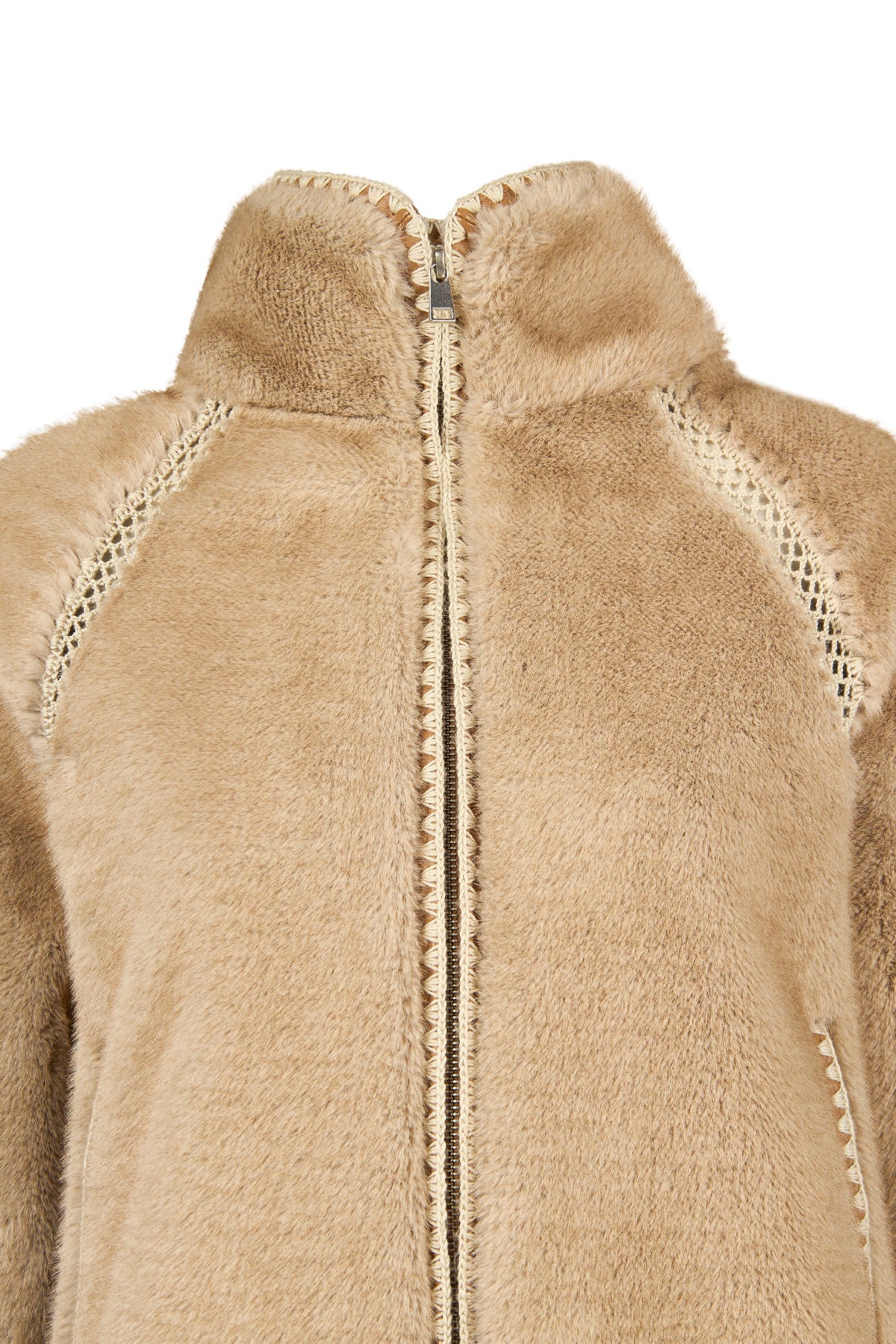 St-Moritz Kadın Bej Oversize Teddy Mont - Image 5
