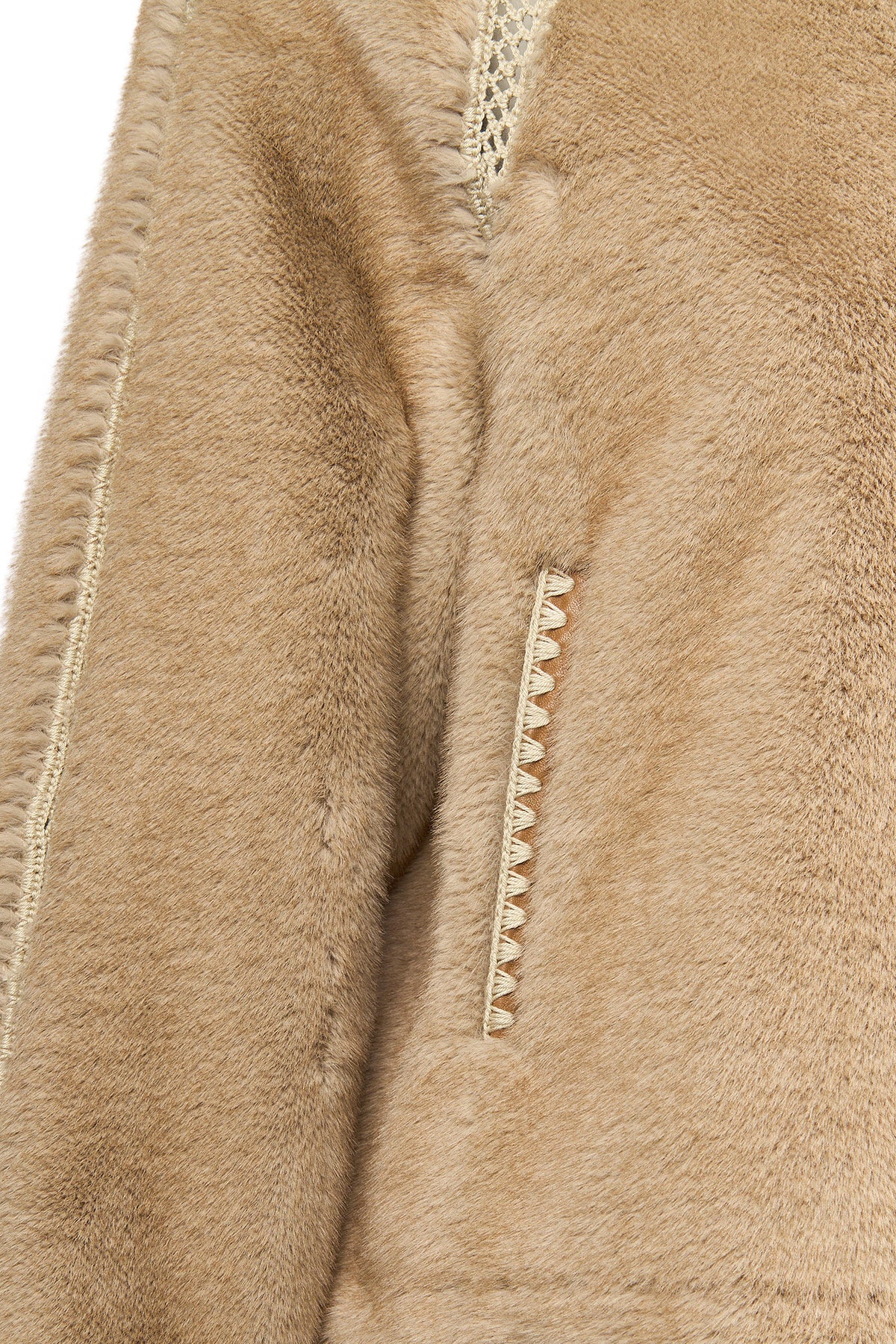 St-Moritz Kadın Bej Oversize Teddy Mont - Image 6