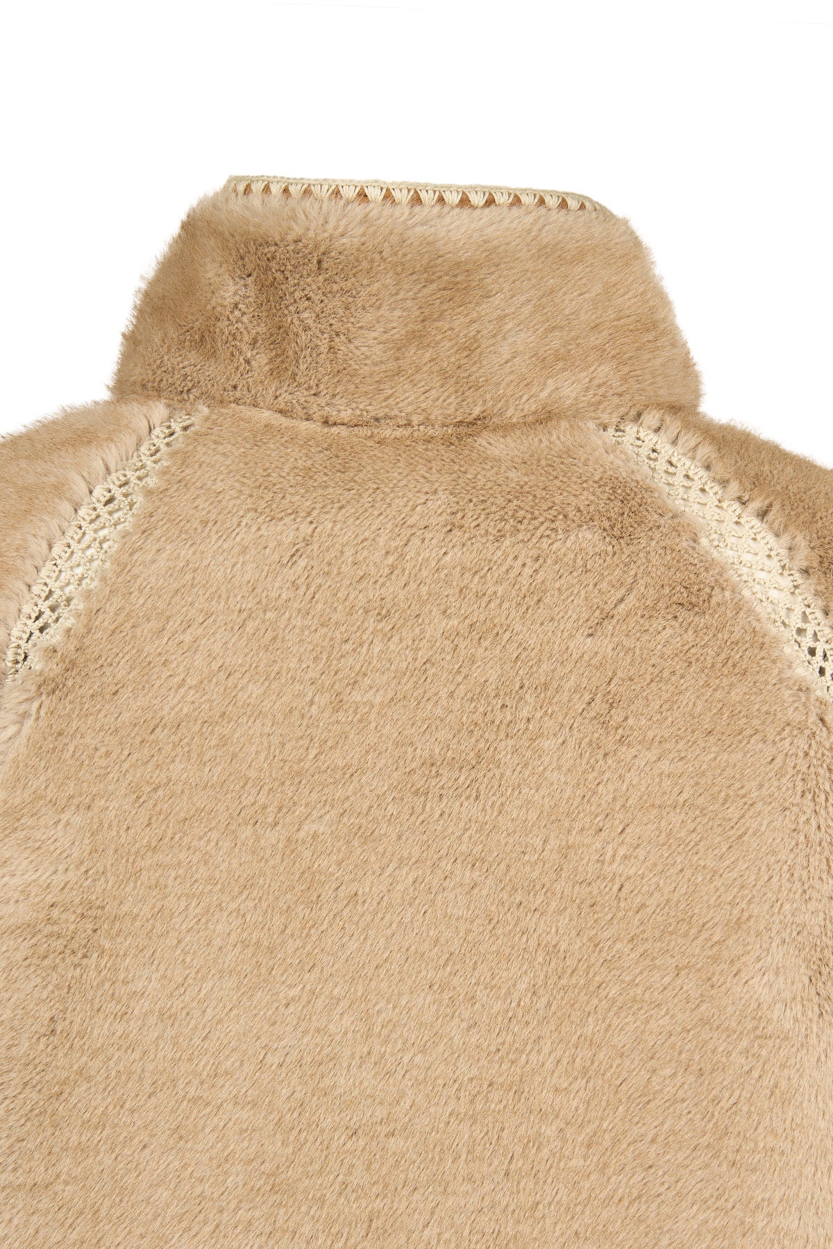 St-Moritz Kadın Bej Oversize Teddy Mont - Image 7