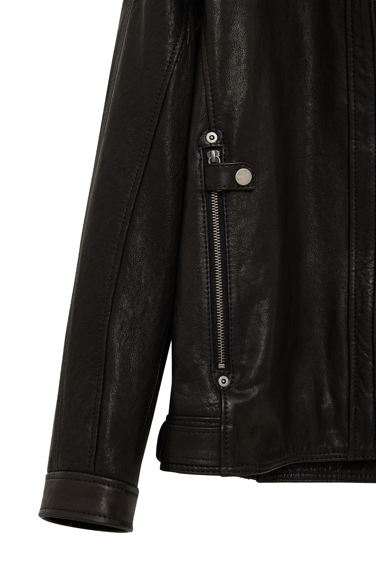 Towns Erkek Siyah Slim-Fit Kısa Deri Ceket - Image 6