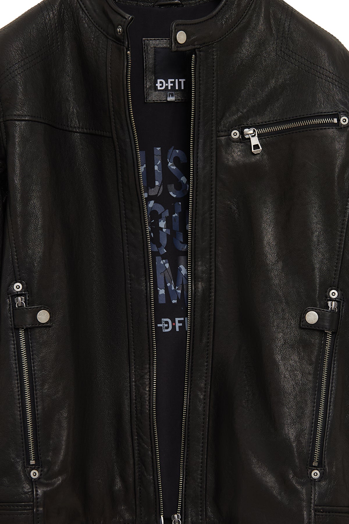 Towns Erkek Siyah Slim-Fit Kısa Deri Ceket - Image 7