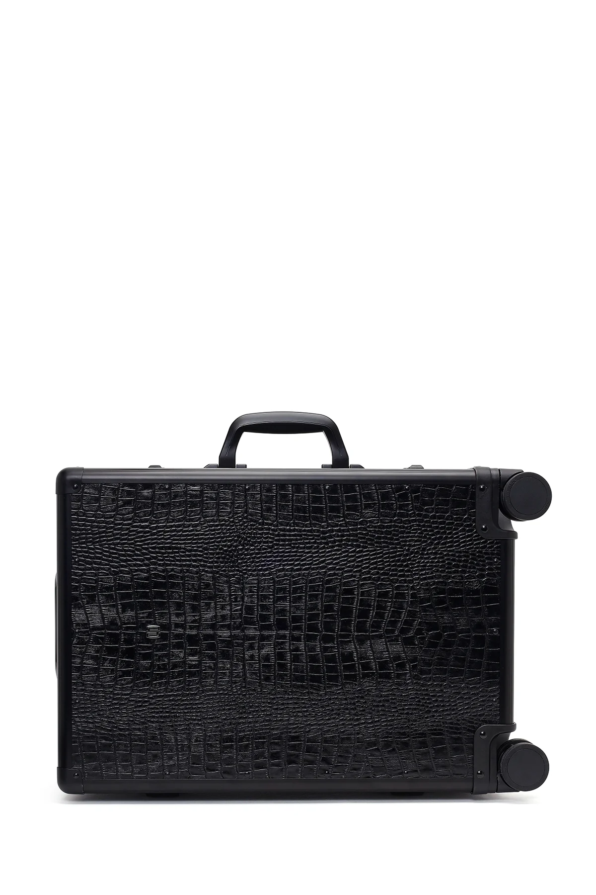 Unisex Siyah Kroko Mini Kabin Boy Deri Valiz - Image 11