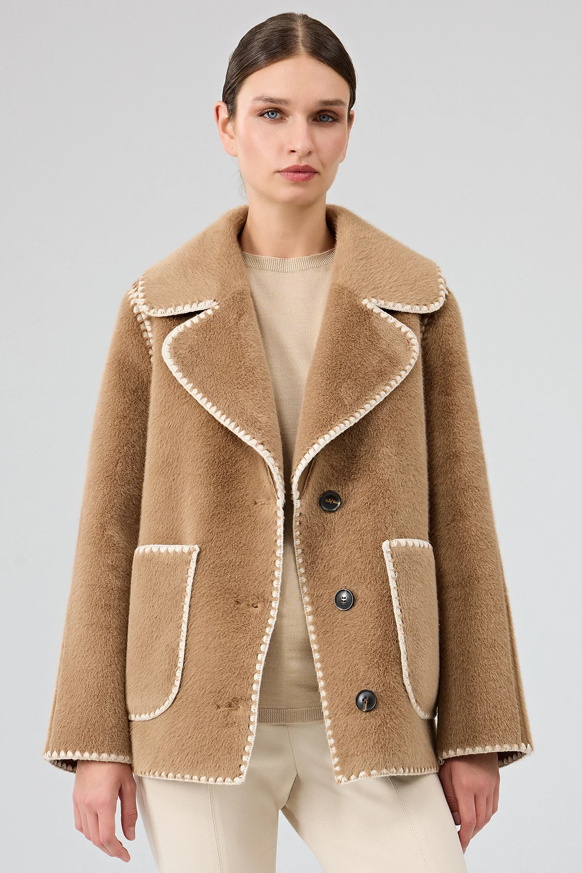 Vald'isere Kadın Camel Teddy Mont - Image 4