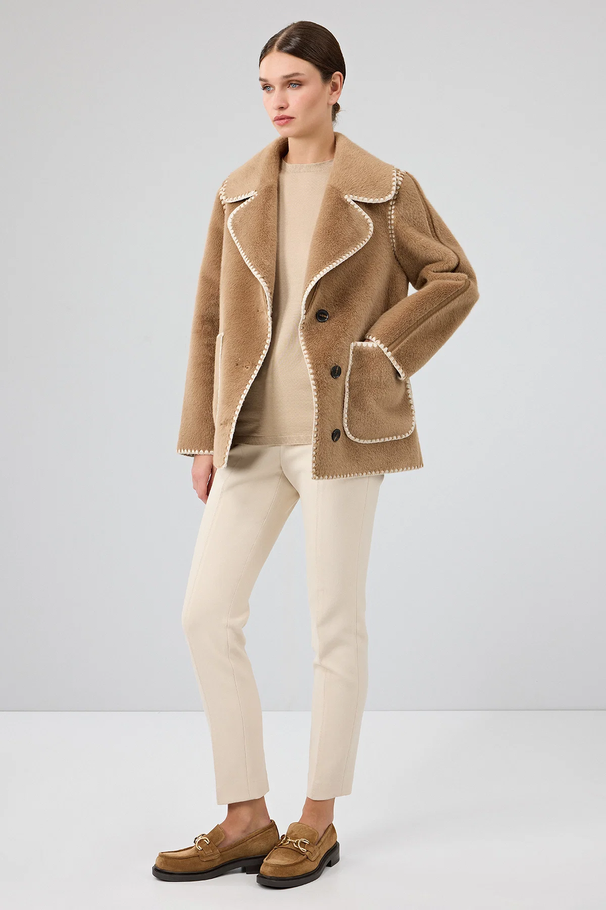 Vald'isere Kadın Camel Teddy Mont - Image 7