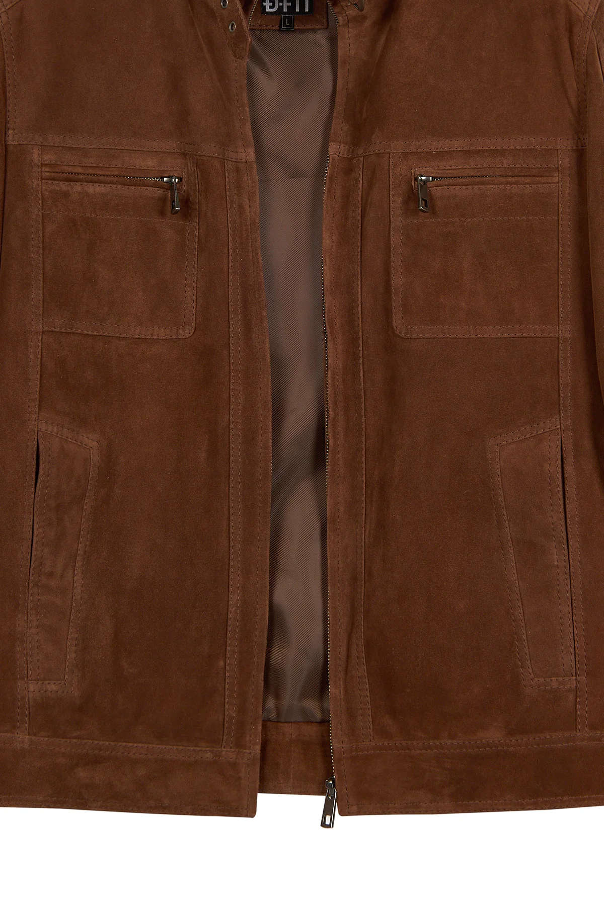 Wade Erkek Kahverengi Slim-Fit Süet Deri Ceket - Image 4