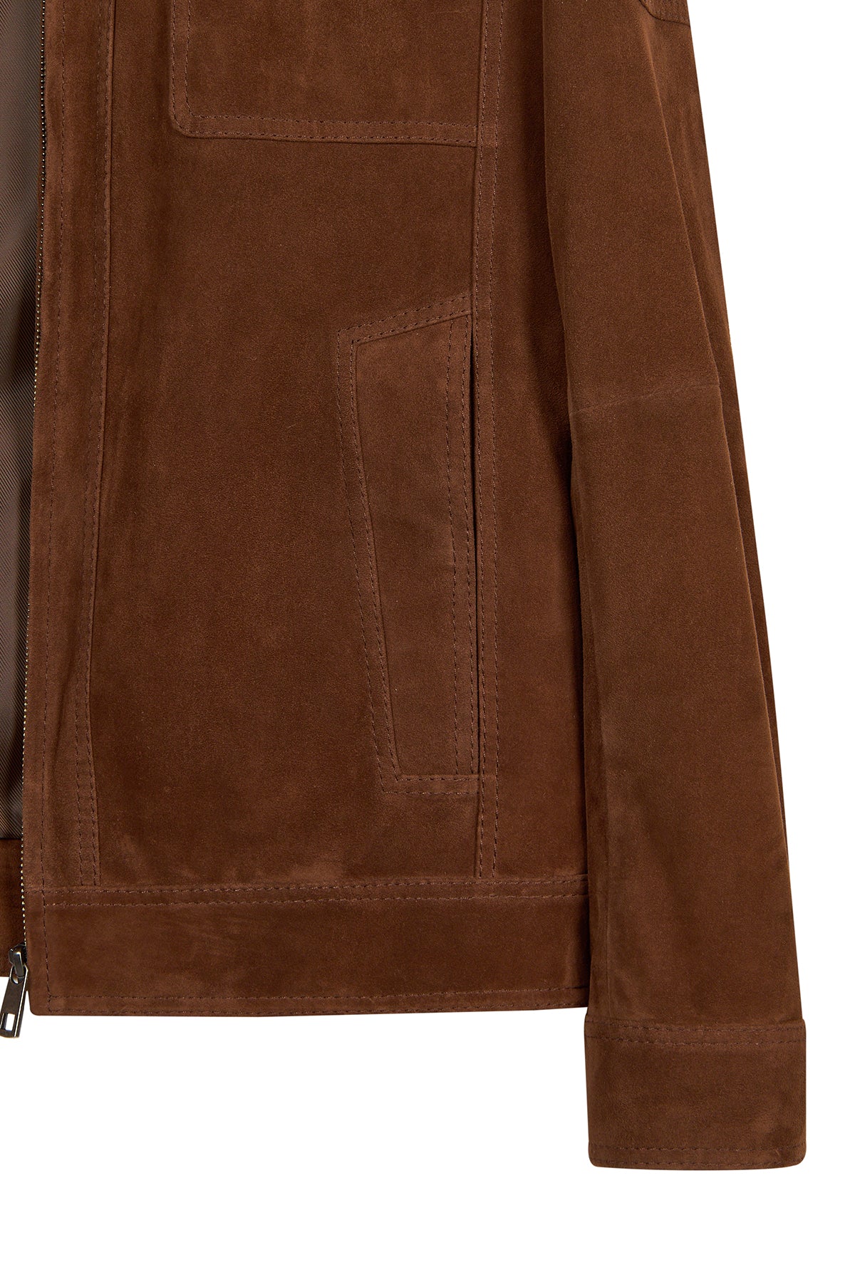 Wade Erkek Kahverengi Slim-Fit Süet Deri Ceket - Image 6